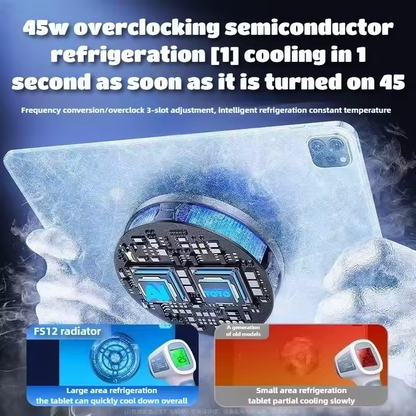 FS12 Tablet Magnetic Cooling Radiator W/ Digital Display 45W High-power AI Ice Cooler for iPad Android Universal Cool Heat Sink